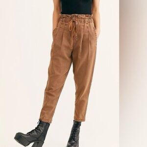 Free People Tamarind Margate Pleated Paperbag Pants. Drawstring Trousers. Large